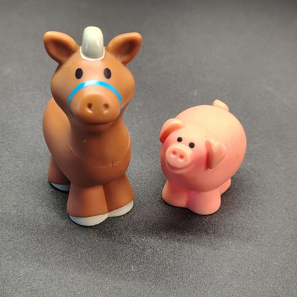Fisher Price Little People Figures Kids Vintage Farm Horse Pig